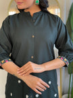 Black Embroidered Co-Ord Set for Women Stylish Shirt Pant Set.