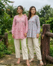 Casual Striped Kurta Pant Set for Women.