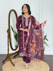 Classy Plum Embroidered Kurta Set for Festive Wear.