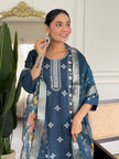 Classy Plum Embroidered Kurta Set for Festive Wear.