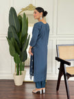 Classy Plum Embroidered Kurta Set for Festive Wear.