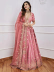 Designer Mauve Pink Embroidered Lehenga Choli Set.