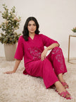 Stylish Pink Artistic Co-Ord Set for Women.