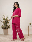 Stylish Pink Artistic Co-Ord Set for Women.