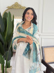Minimalist Off-White Embroidered Ethnic Set with Dupatta.