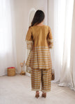 Women’s Designer Golden Kurta Co-Ord Set.