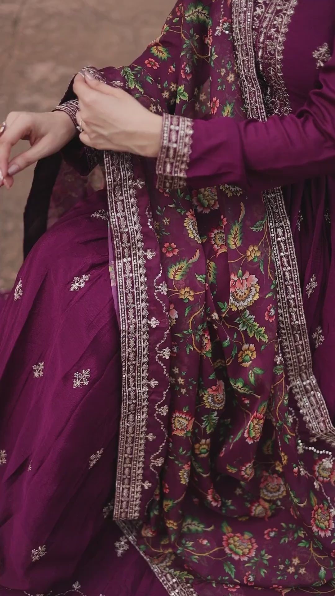 Women’s Festive Anarkali Suit Set with Dupatta.