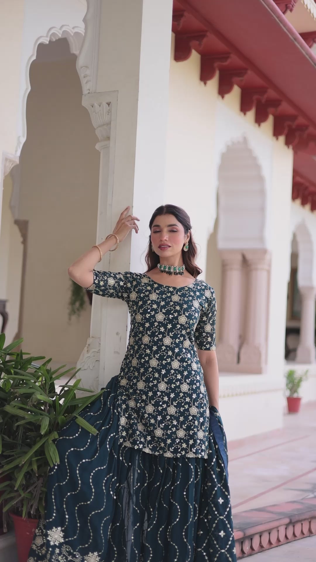 PREMIUM DESIGNER READYMADE TOP-SHARARA-DUPATTA COLLECTIONS .