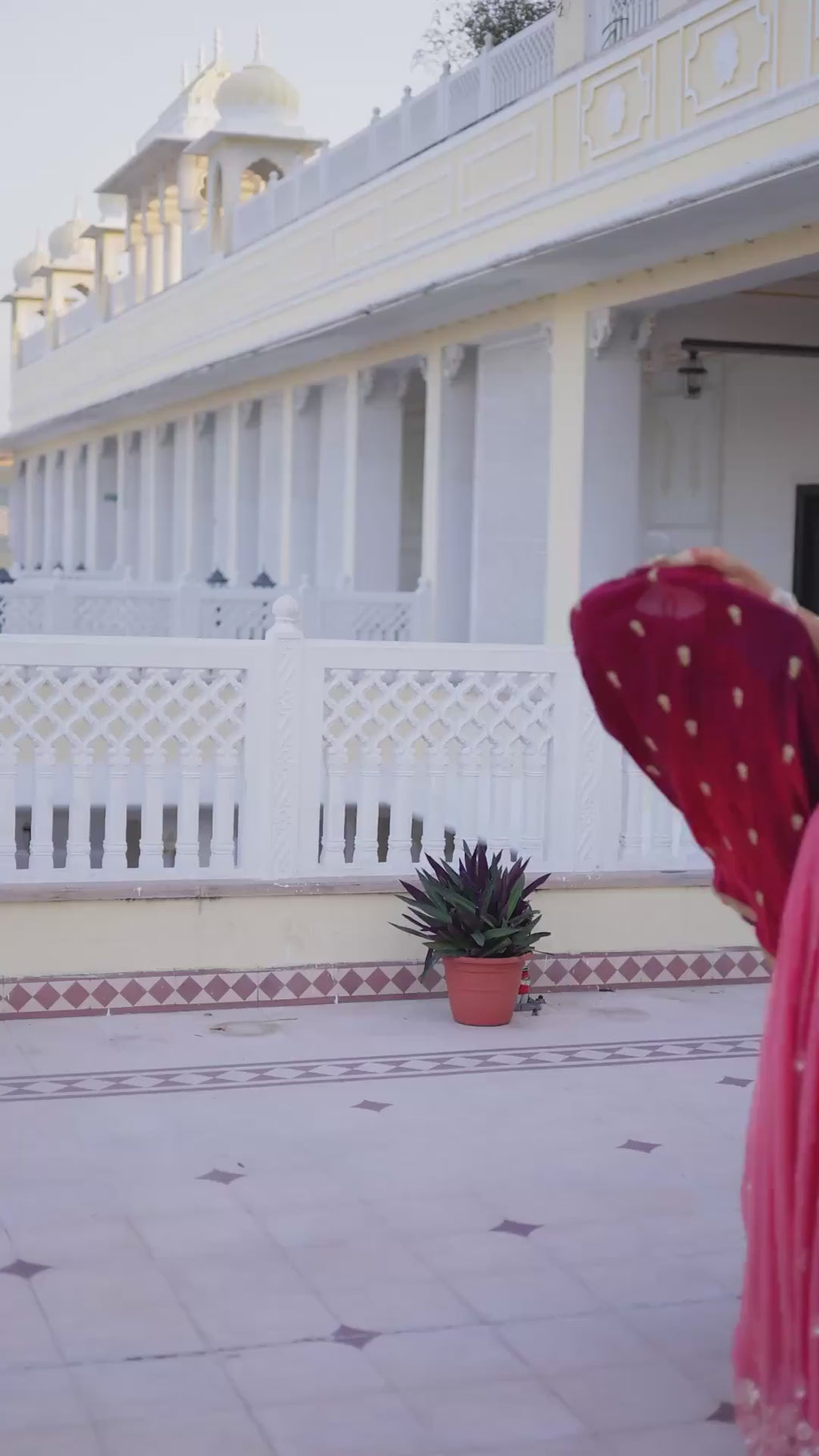 Traditional Rajasthani Inspired Maroon Silk Lehenga.