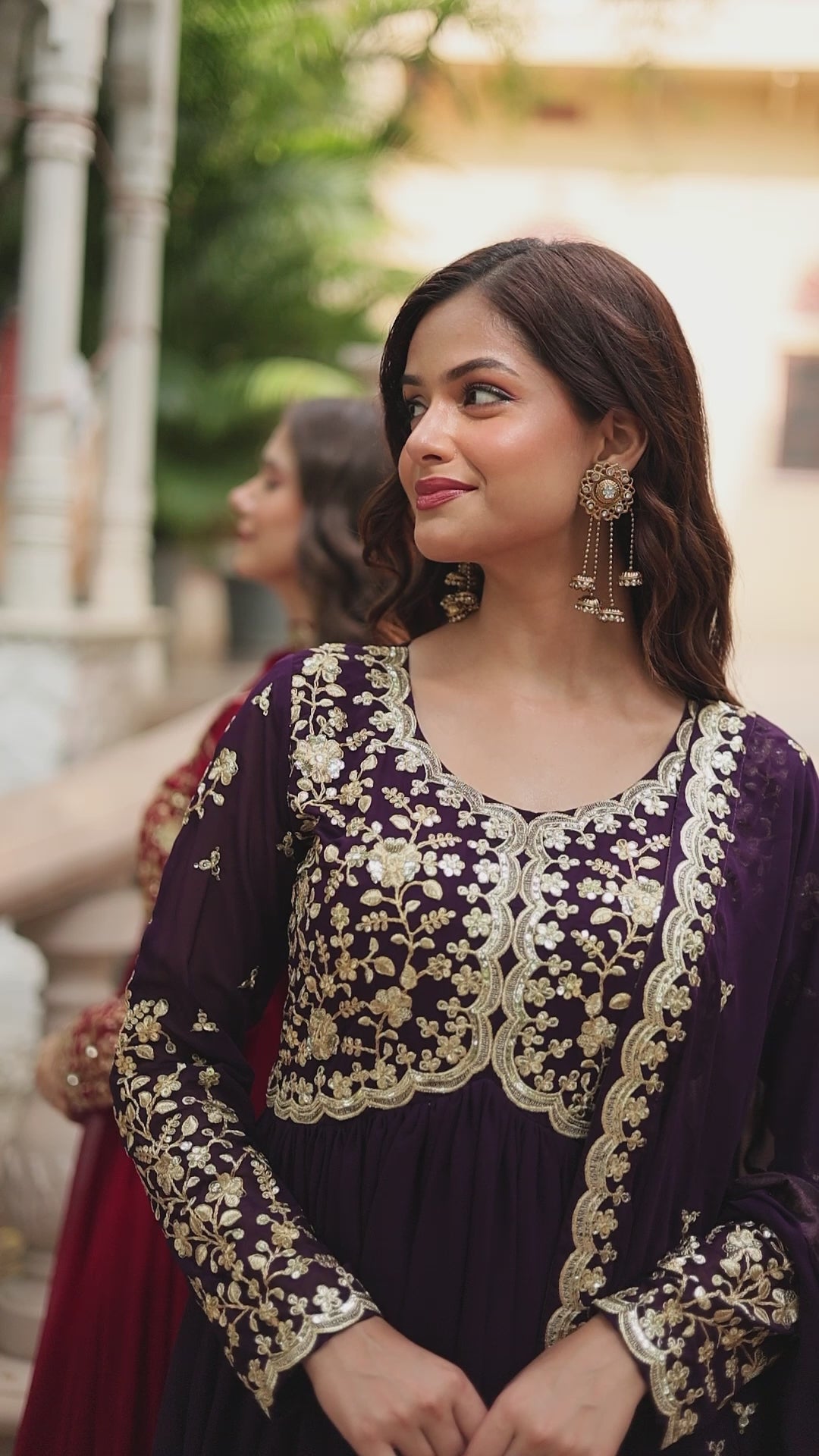 Faux Blooming gown with Sequins-Multi Embroidered Work.