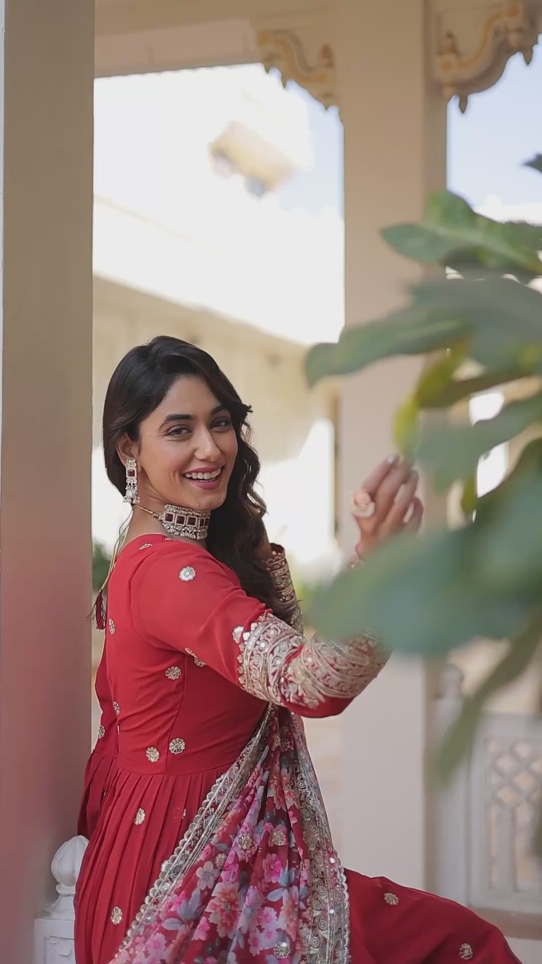 Royal Embroidered Anarkali Set with Floral Dupatta.