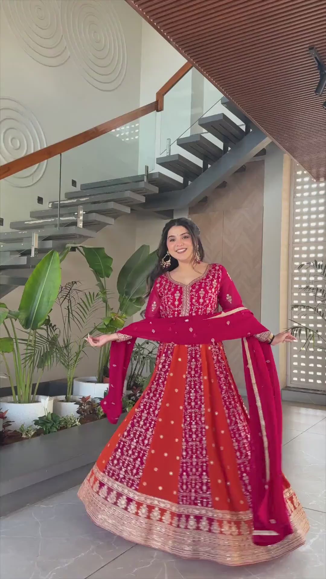 Designer Anarkali Kurta Set with Heavy Embroidery & Dupatta.