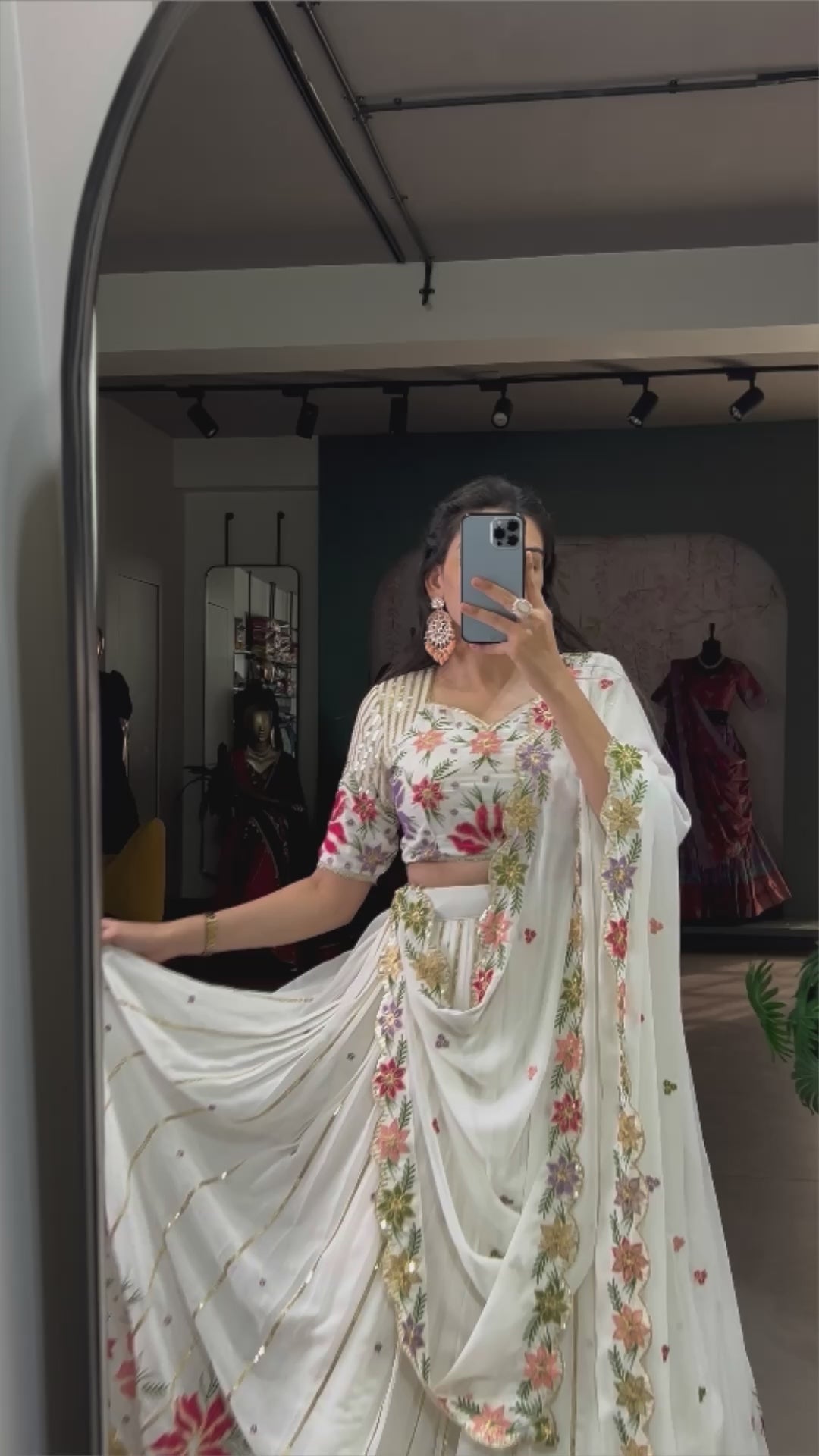 Designer Embroidered Lehenga Choli with Matching Dupatta.