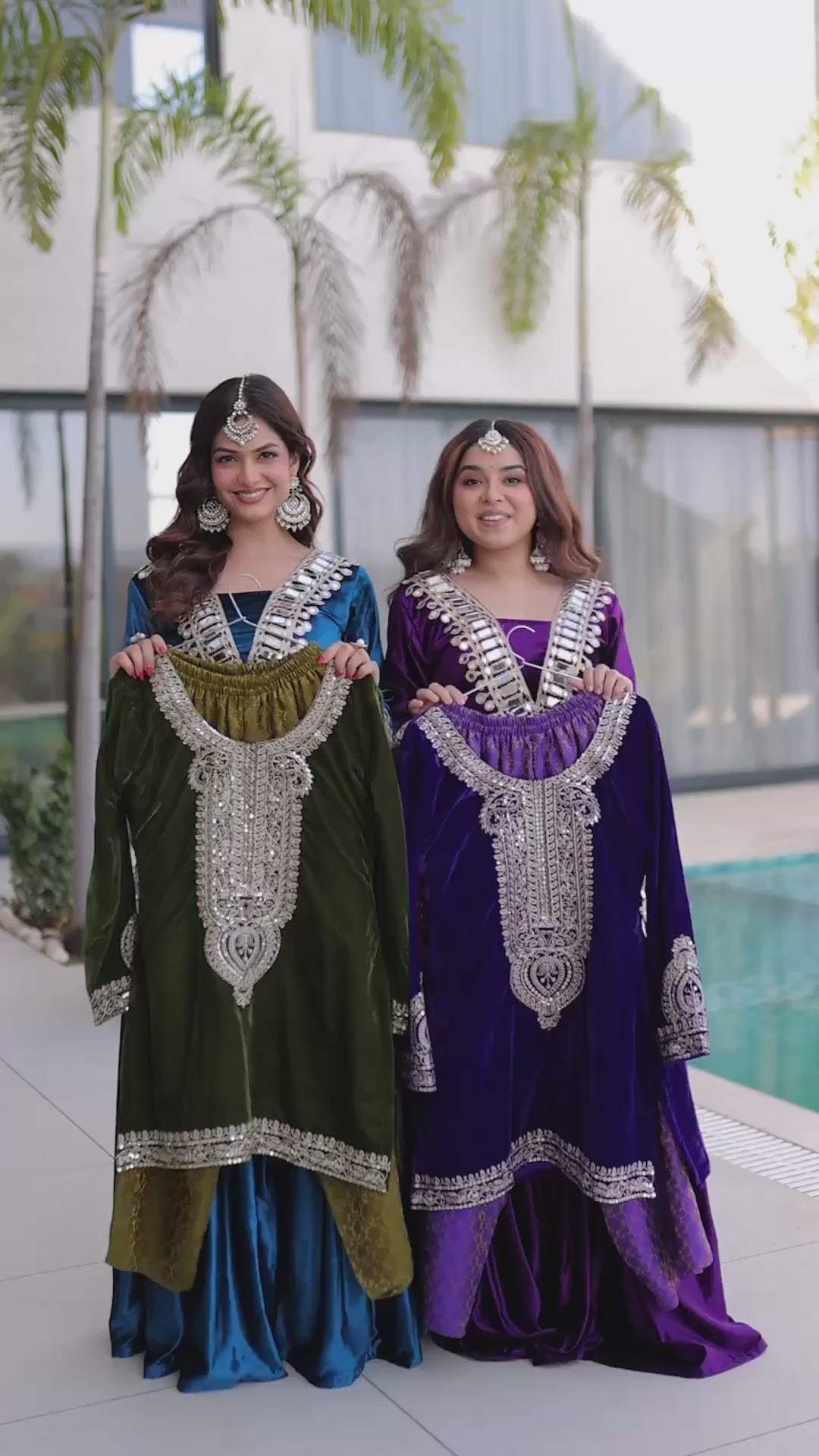 Royal Velvet Kurta Set with Heavy Embroidery.