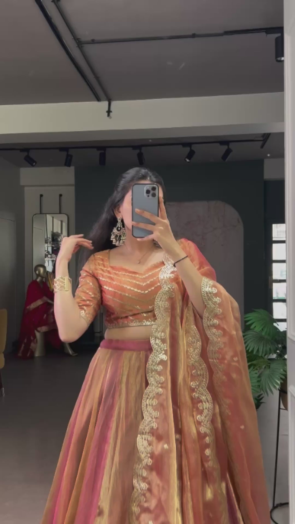 Embroidered Silk Blend Lehenga Choli with Dupatta.