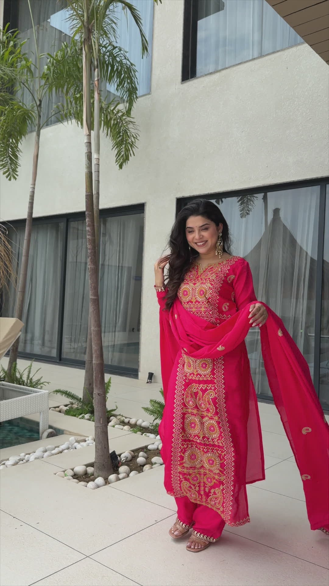 Traditional Punjabi Suit Set with Designer Dupatta.